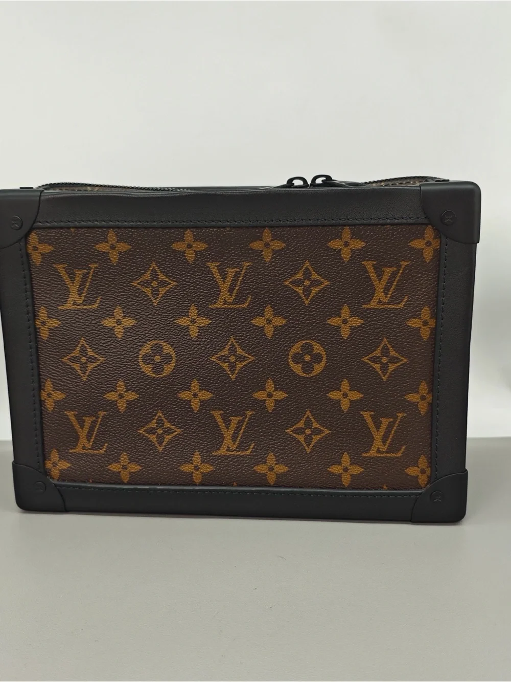 Louis Vuitton Brown Monogram Canvas Trunk Crossbody with Black Trim